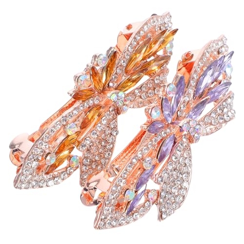 BIUDECO 2 Stück Haarspangen Schmetterling Metall Haarklammern mit Funkelnden Strasssteinen für Damen Hochzeiten Partys und Alltagsschmuck von BIUDECO