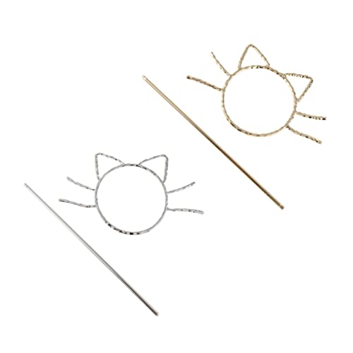 BIUDECO Haarmanschette 2 Stück Hohler Dekorativer Pferdeschwanz Accessoires Minimalistisch Mädchen Sticks Halter Gold Silber Haar Katze Clip Golden Elegant Manschettenkäfig Geformt von BIUDECO