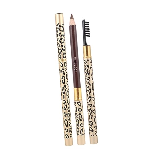 BIUDECO 2 Stück Leopard Augenbrauenstift mit Pinsel Doppelseitig Natürliches Sanftes Farbergebnis Langanhaltend für Damen Einfach Anzuwenden Professionelles und Persönliches Make Up von BIUDECO