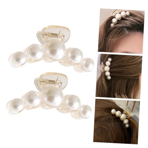 BIUDECO 2 Stück Perlen Haarklammern Damen Mittelgroß Kreative Haarspangen Schmuck Zubehör für Alltag Styling und Geeignet von BIUDECO