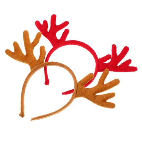 BIUDECO 2stücke Geweih Stirnband Für Erwachsene Rentier Haarband Hirschgeweih Kopfbedeckung Realistisches Weihnachts Haar Accessoire Tierkostüm Requisit Für Partys Und Festivals von BIUDECO