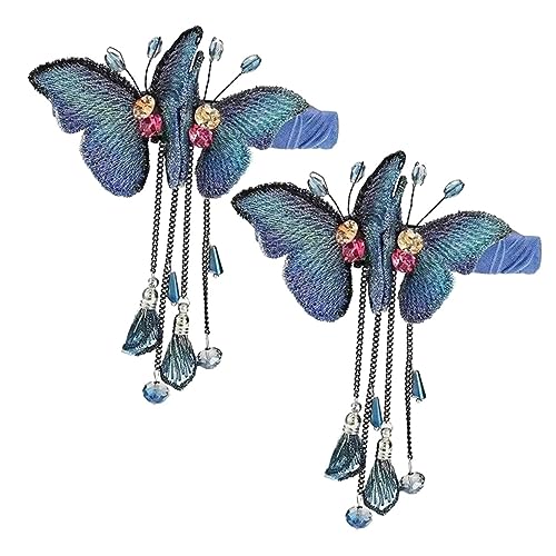 BIUDECO 2stücke Elegante Schmetterlings-haarspangen Mit Tasseln Teiliges Für Damen Für Hochzeiten Partys Und Alltag Leicht Und Langlebig Stilvolle Haaraccessoires von BIUDECO
