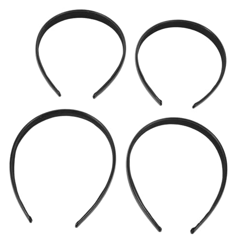 BIUDECO 2 Stück Schwarze PU Leder Haarbänder für Damen Dicke Dehnbare Haarreifen Modisch Schlichtes Design Vielseitig Einsetzbar für Alltag Büro und Festliche Anlässe von BIUDECO