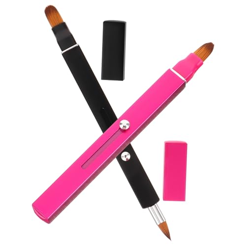 BIUDECO Einziehbarer Lippenpinsel 2 Stück Doppelkopf Lippenstift Applikator Pinsel Für Frauen Tragbarer Lippenstift Pinsel Mit Kappe Für Lippen Make up Wiederverwendbar Und Leicht Zu von BIUDECO