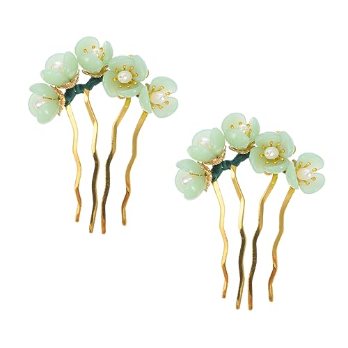 BIUDECO 2 Stück Teiliges Retro Haarstab mit Chinesischem Blumenmotiv Vintage Haarschmuck für Frauen Eleganter Haarnadel Dutt Helfer für Partys und Traditionelle Han Kleidung von BIUDECO