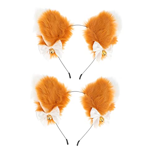 BIUDECO 2stücke Stirnband Halloween Mit Tierohren Ohr-haarband Katzenohren-haarreif Haarschmuck Kopfschmuck Für Mädchen Cosplay Ohren Haarreif Party Accessoires Für Geburtstagsfeiern Und h von BIUDECO