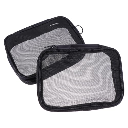 BIUDECO 2 Stück Transparente Mesh Kosmetiktasche Klein Tragbarer Reise Kulturbeutel Praktischer Make Up Organizer für Toilettenartikel und Persönliche Pflege Multifunktional und Kompakt von BIUDECO