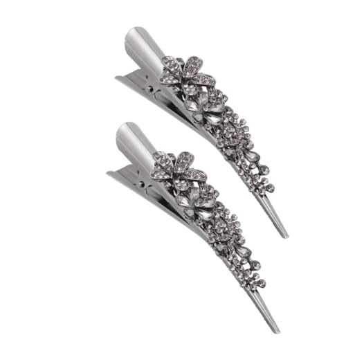 BIUDECO 2 Stück Vintage Große Haarklammer Damen mit Funkelnden Strasssteinen Eleganter Metall Hornclip im Retro Stil Multifunktionale Französische Haarspange für Stilvolles Styling und von BIUDECO