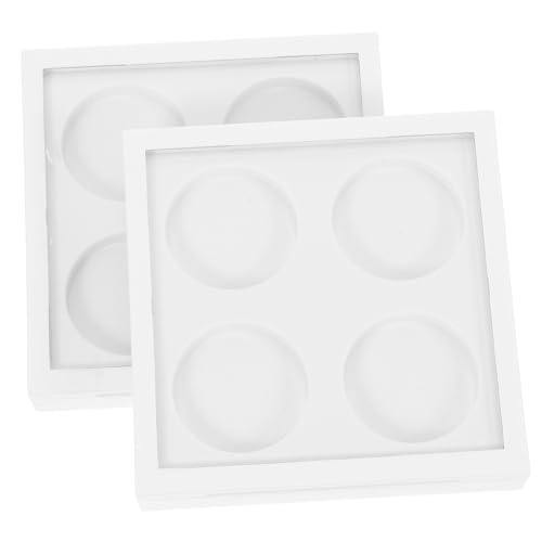 BIUDECO 2 Stück Weiße Lidschattenbox mit Fächern und Sichtfenster Magnetischer Verschluss Leere Make Up Palette für Lidschatten Puder Kompakte Kosmetik Organizer von BIUDECO