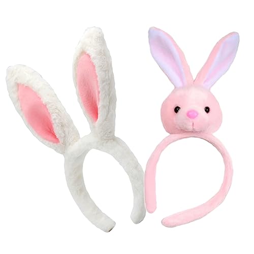 BIUDECO 2stücke Niedliche Hasenohren Haarbänder Für Cosplay Und Ostern Weiche Und Bequeme Bunny Ears Stirnbänder Für Partys Und Tägliches Tragen Lang von BIUDECO