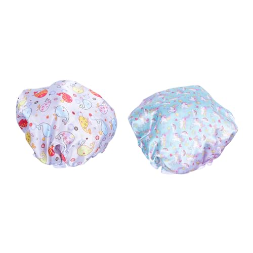 BIUDECO 2 Stücke Mehrzweckkinder Duschkappen Durable Bad Hair Caps Kinder Nachtkappen von BIUDECO