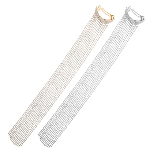 BIUDECO 2stücke Lange Quasten Haarklammern Funkelnde Strass-haarspangen Für Hochzeiten Partys Und Alltag Und Ponytail Haarschmuck Für Und Mädchen von BIUDECO