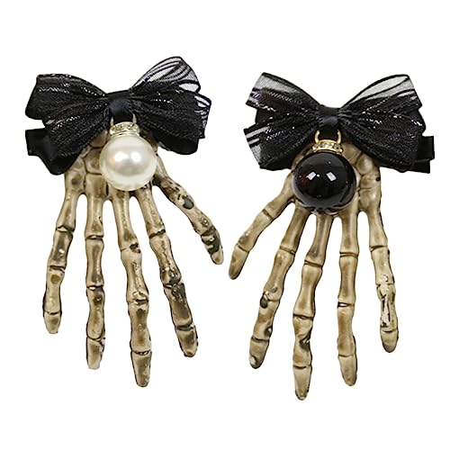 BIUDECO 2stücke Teiliges Skeletthand Haarspangen Für Halloween Gruselige Haarklammern Für Kostüm Und Party Passend Zu Verschiedenen Anlässen Und Outfits von BIUDECO