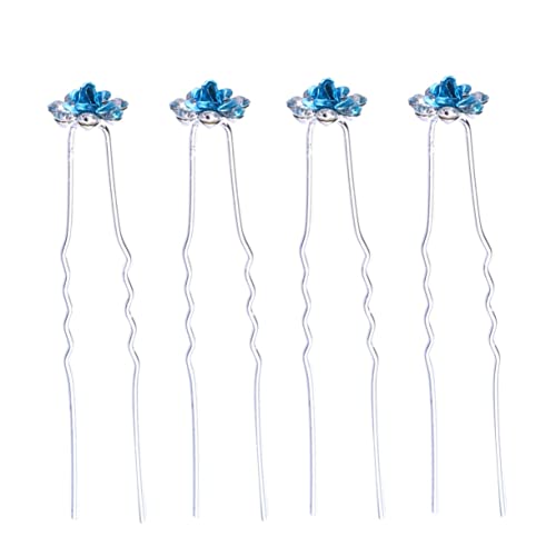 BIUDECO Haarnadel-kollektion für Bräute 20 Stück U-förmiger Haarstab mit Rosen Elegantes Strass- für Frauen für Hochzeiten Geburtstage Veranstaltungen von BIUDECO
