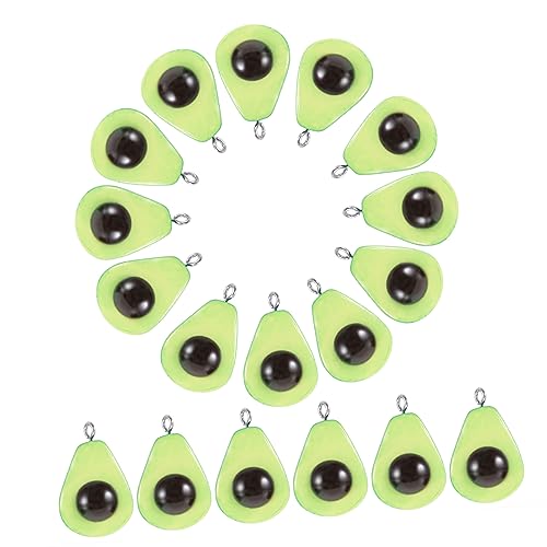 BIUDECO 20 Stück Teiliges Avocado DIY Charms Harz Anhänger in Realistischer Bunte Schmuckanhänger für Armbänder Halsketten für Kreative Schmuckherstellung und Bastelprojekte von BIUDECO