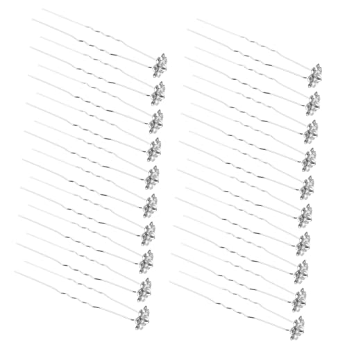 BIUDECO 20 Stück Teiliges U Förmige Haarnadeln mit Funkelnden Rosenblüten Stabile Braut Haarschmuck für Damen Hochzeits und Festtags Haarspangen für Blumenmädchen und Brautjungfern von BIUDECO