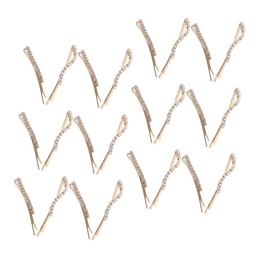 BIUDECO 24 Stück Teiliges Haarschmuck mit Funkelnden Strass Bobby Pins Goldfarbene Haarklammern für Frauen Glitzernde Haarspangen für Frisuren Vielseitig Einsetzbar bei Besonderen von BIUDECO