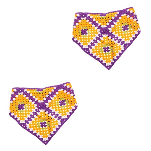 BIUDECO 2st Dreieckiges Stirnband Häkelzubehör Häkelnadeln Krankenschwester-stirnband Bandanas Für Frauen Make up Stirnband -bandana- 70er Haarschmuck Stoff Einfach Violett Damen von BIUDECO