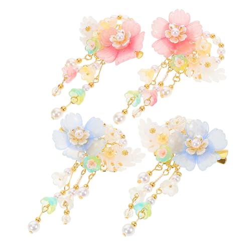 BIUDECO 2paare Asiatische Haarspangen Mit Quasten Und Blumen Dekorative Stirnhaarnadeln Aus Legierung Und Perlen Retro Chinesische Haarnadeln Für Mädchen von BIUDECO