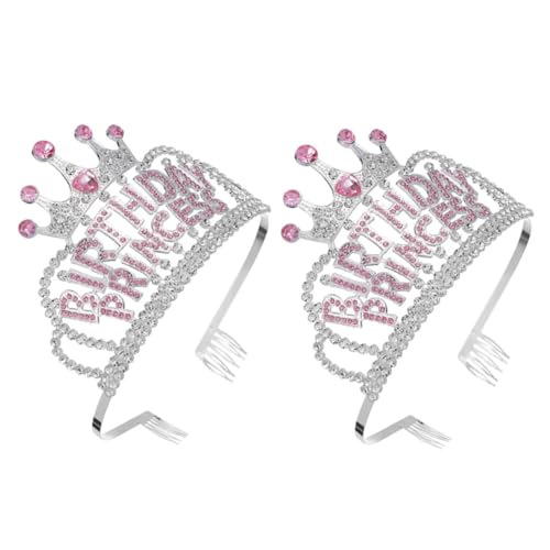 BIUDECO 2stücke Happy Birthday Krone Für Mädchen Elegantes Haarband Mit Strass Für Geburtstagsfeiern Aufführungen Und Festliche Anlässe Bezaubernde Prinzessinnen-deko von BIUDECO