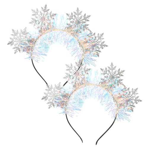 BIUDECO 2stücke Weihnachts-stirnbänder Mit Schneeflocken-design Stilvolle Haarschmuck Für Festliche Anlässe Langlebig Und Komfortabel Für Weihnachten Und Partys von BIUDECO