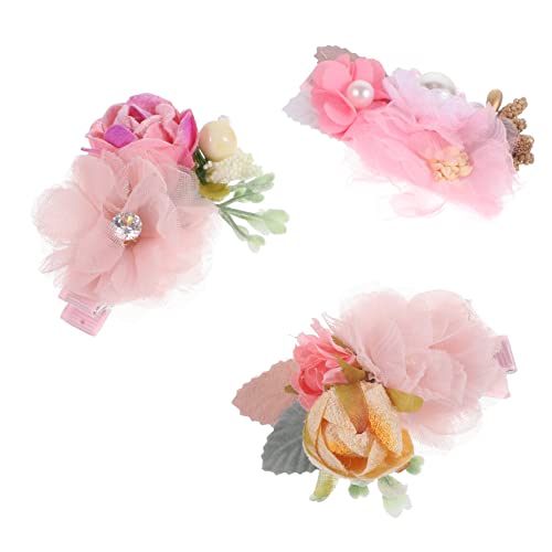 BIUDECO 3 Stck Blumen Haarklammer Realistisch Dekorativ Haarspange für Braut Damen Mädchen Schmuck für Hochzeit Party von BIUDECO