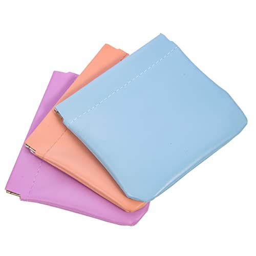 BIUDECO 3 Stück Kosmetiktaschen PU Leder Kleine Kompakte Make Up Taschen mit Selbstverschluss Tragbare Lippenstift und Schmuckaufbewahrung Leichte Kosmetiktasche für Damen Unterwegs von BIUDECO