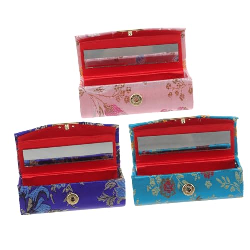 BIUDECO 3stücke Lippenstiftetui Für Damen Tragbar Mit Knopfverschluss Für Reisen Camping Und Partys Zum Aufbewahren Von Lippenstift Und Lipgloss von BIUDECO