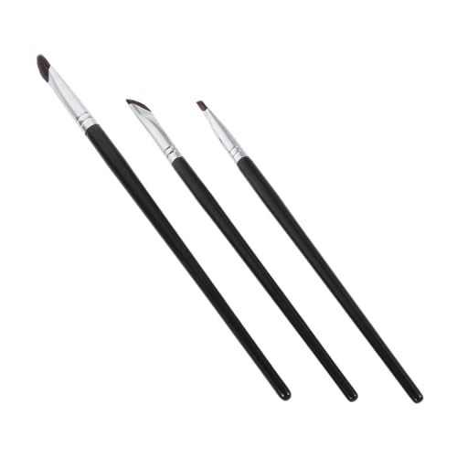 BIUDECO 3 Stück Teiliges Lidschatten Pinsel Augen Make Up Pinsel Abgewinkelt Flach Präzisions Detailpinsel für Lidschatten Konturierung und Feine Augenpartien Vielseitig Robust Tragbar von BIUDECO