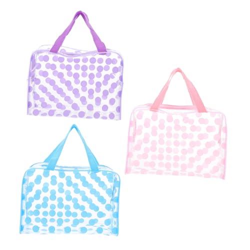 BIUDECO 3 Stück Teiliges Reise wasserdichte Transparente PVC Kulturtaschen mit Reißverschluss Große Kapazität Kosmetik und Toilettenbeutel für Damen und Herren Makeup Organizer Reiseetui von BIUDECO