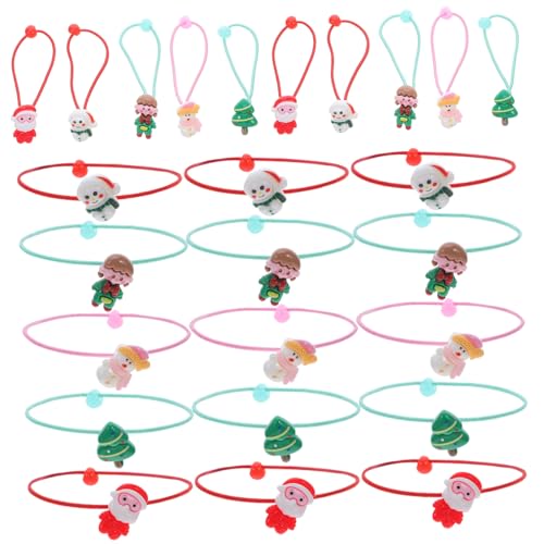BIUDECO 30 Stück Haargummi Für Elastisches Haarseil Mädchen Haarkrawatte Haargummis Dickes Haar Mädchen Haarband Weihnachtshaarbindungen Süß Haarbänder Seil Plastik von BIUDECO