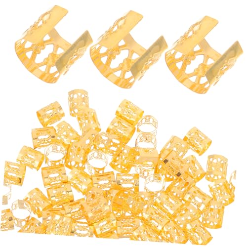 BIUDECO 300stücke Dreadlocks Haarschmuck Braid Charms Und Zubehör Für Zöpfe Goldene Haarringe Zur Dekoration Für Dreadlocks Und Geflochtene Frisuren von BIUDECO