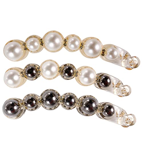 BIUDECO 3stücke Teiliges Haarclips Mit Perlen Elegante Bananen-haarspangen Für Frauen Für Partys Alltagskleidung Und Festliche Anlässe Stark Und Stilvoll von BIUDECO