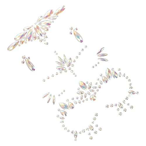 BIUDECO 3blätter Grüne Leuchtende Gesichtsstein-aufkleber Im Dunkeln Fluoreszierende Gesichtsaufkleber Mit Strasssteinen Für Halloween Cosplay Und Partys von BIUDECO