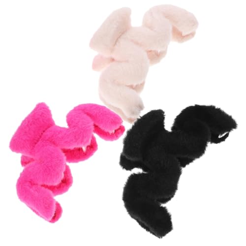 BIUDECO 3stücke Teiliges Plüschigen Haarklammern Für Damen Rutschfeste Haarspangen Und Flauschige Jaw Clips Für Stilvolle Frisuren Und Täglichen Gebrauch von BIUDECO