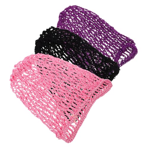 BIUDECO 3stücke Haarnetze Für Damen Elastische Netze Zum Drehen Gehäkelte Haarnetzkappen Für Frauen Handgefertigte Mützen Zum Schlafen Und Tanzen Atmungsaktive Haarwickel Für von BIUDECO