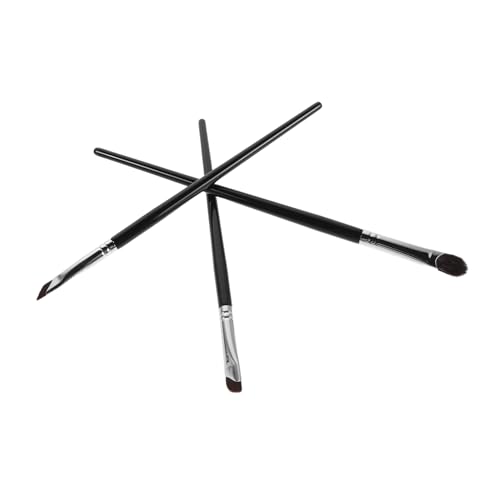 BIUDECO 3stücke Lidschattenpinsel Flachem Eyeliner-pinsel Lidschatten-schwammpinsel Und Konturpinsel Für Augen-make-up Inklusive Etui Für Unterwegs von BIUDECO