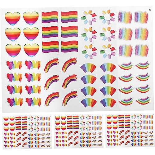 BIUDECO 4 Blätter Herz-stolz-aufkleber Massenaufkleber Bi-stolz-aufkleber Gay-pride-zeug Lgbt-stolz-aufkleber Transgender-stolz-aufkleber Klebriger Aufkleber Stolz Aufkleber Papier von BIUDECO
