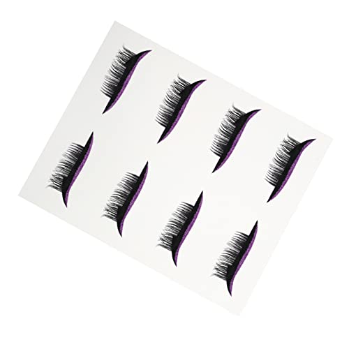 BIUDECO 4 Paare Falsche Wimpern Augen Make-up Aufkleber Make-up-augenaufkleber Eyeliner-wimpernaufkleber Eyelashe Glitzer-augenlidaufkleber Werkzeug Doppeltes Augenlid 3d Violett Plastik von BIUDECO