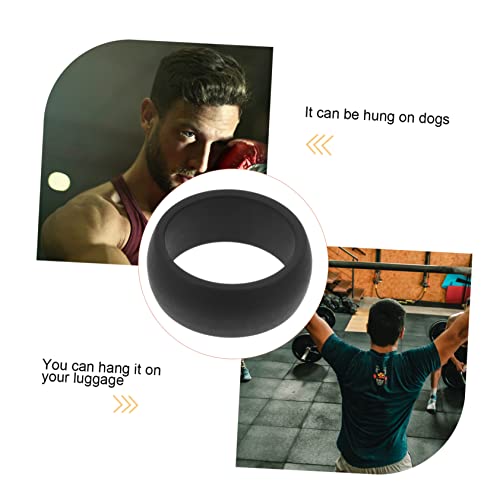 BIUDECO 4 STÜCKE Herren Sport Silikonringe Flexibel Hautfreundlich für Workout Radfahren Schwimmen Vielseitige Fingerbänder Schwarz von BIUDECO