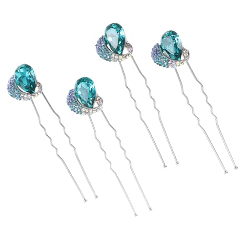 BIUDECO 4 Stck Teiliges U förmige Strass haarnadeln für Braut Hochzeit Leichte Metall haarspangen mit Funkelnden Kristallen Eleganter Haarschmuck für Frauen und Mädchen Festlicher von BIUDECO