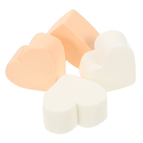 BIUDECO 4 Stück Herzförmige Make Up Schwämme Foundation Blending Sponge Kosmetikpuder Schminkschwämme Präzise Anwendung für Empfindliche Haut Geeignet Portable Make Zufällige Farbe von BIUDECO