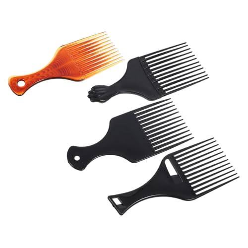 BIUDECO 4 Stück Teiliges Afro Haarkamm Zähne Handlich und Robust Vielseitig für Herren Haarstyling für Zuhause und Friseure Langlebiges Kunststoffmaterial Verschiedene Kammtypen für von BIUDECO