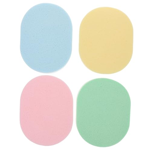 BIUDECO 4 Stück Teiliges Reinigungsschwämme für Gesicht Sanftes Peeling Tiefenreinigend Porentiefes Waschen Hautfreundliche Komprimierte Gesichtsreinigungsschwämme in Farben von BIUDECO