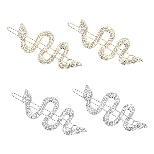 BIUDECO 4 Stück Teiliges Schlangen Haarclips aus Legierung mit Strasssteinen Haarschmuck Accessoires für Damen für Haarstyling und Anlässe von BIUDECO