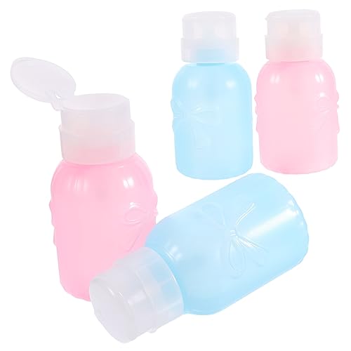 BIUDECO 4stücke Pumpspender Für Nagellackentferner Auslaufsicher Mit Druckfunktion Breiter Flaschenöffnung Tragbar Nachfüllbar Geeignet Für Make-up-entferner Und Andere Reinigungsanforderu von BIUDECO
