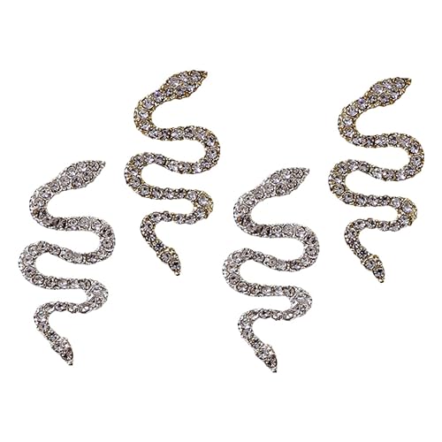 BIUDECO 4stücke Strass-nagel-dekor Aus Legierung Diy-maniküre-ornament Für Frauen Schickes Nagel-dekor Schlangedesign Einfach Anzubringen Und Langlebig von BIUDECO