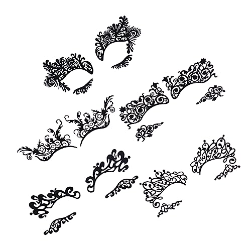 BIUDECO 5paare Augentattoos Aufklebar Mit Schwarzer Spitze Temporäre Eyeliner Aufkleber Für Lidschatten Design Geeignet Für Halloween Und Maskenbälle von BIUDECO