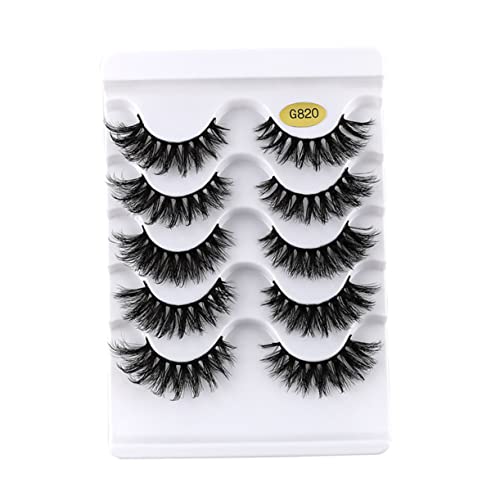 BIUDECO 5 Paare Natürliche Dichte Künstliche Wimpern für Frauen Weiche Flauschige False Lashes Wiederverwendbare Kosmetische Wimpern für Länger und Voluminöser Look von BIUDECO