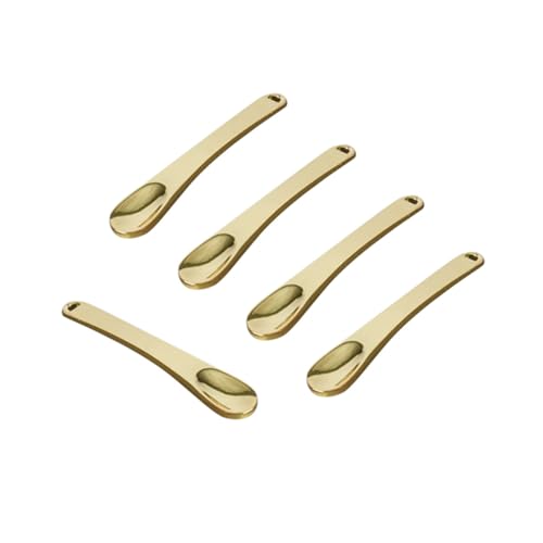 BIUDECO 5 Stück Mini Makeup Löffel Set Teiliges Metall Spatel Set für Gesichtsmaske und Kosmetik zum und Auftragen von Lotionen und Cremes Gold von BIUDECO